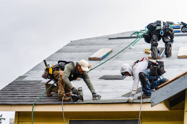 Professional Gutter Installation technician working in East Lansing, MI